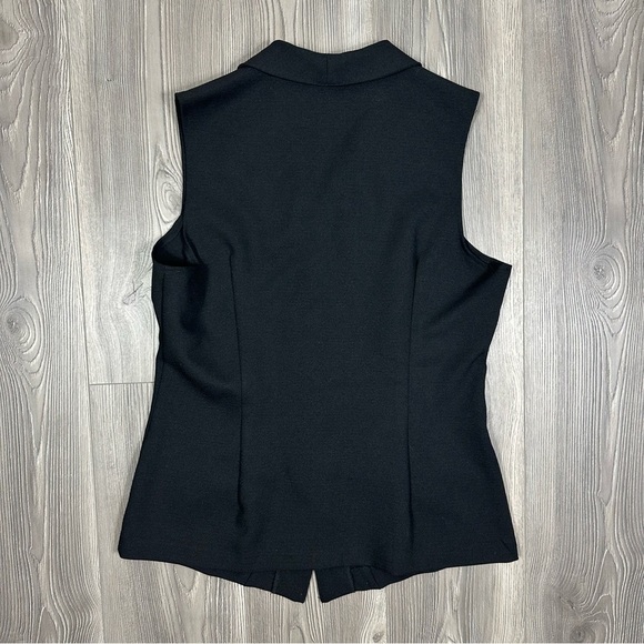 Danielle B Black Button Front Vest with Embroidered Lapels Women’s Size L - Picture 4 of 6